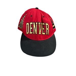 Vintage 90s DU Denver University Pioneers Spellout Size 8 Fitted USA Hat VTG